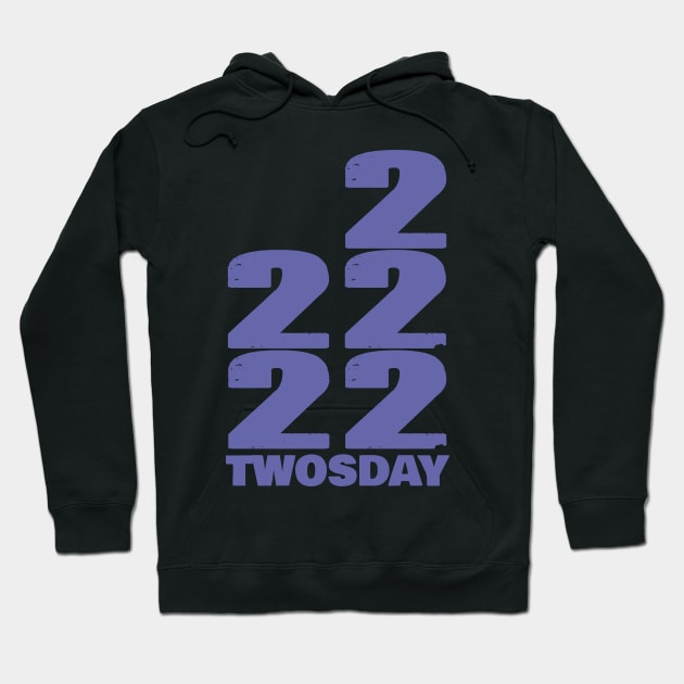 22222 Twosday in Very Peri Typography Hoodie by ellenhenryart